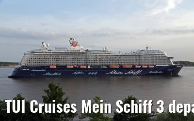 TUI Cruises Mein Schiff 3 departing port of Hamburg 10. June 2014