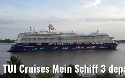 TUI Cruises Mein Schiff 3 departing port of Hamburg 10. June 2014
