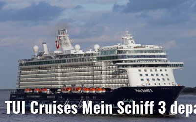 TUI Cruises Mein Schiff 3 departing port of Hamburg, 13. June 2014