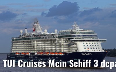 TUI Cruises Mein Schiff 3 departing port of Hamburg, 13. June 2014