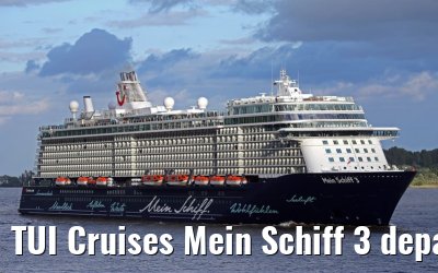 TUI Cruises Mein Schiff 3 departing port of Hamburg, 13. June 2014