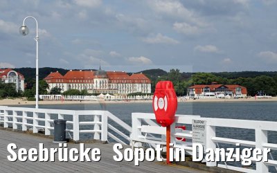 Seebrücke  Sopot in Danziger Bucht 08.07.2016