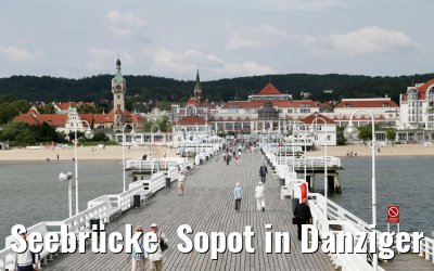 Seebrücke  Sopot in Danziger Bucht 08.07.2016
