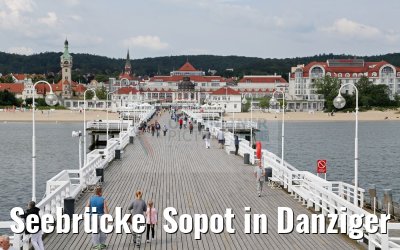 Seebrücke  Sopot in Danziger Bucht 08.07.2016