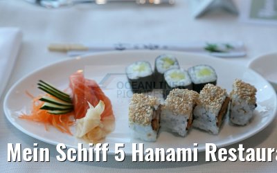 Mein Schiff 5 Hanami Restaurant by Tim Raue Vorspeise gemischte Sushi-Platte
