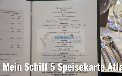 Mein Schiff 5 Speisekarte Atlantik Mediterran
