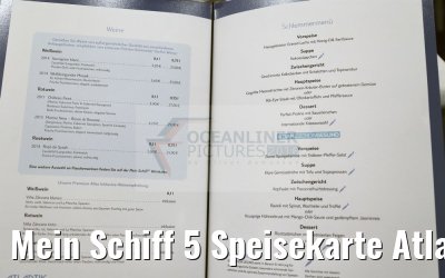 Mein Schiff 5 Speisekarte Atlantik Restaurant Klassik