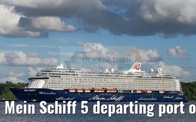 Mein Schiff 5 departing port of Kiel 03. July 2016