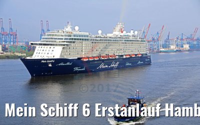 Mein Schiff 6 Erstanlauf Hamburg 14.05.2017 mit HADAG Schiff