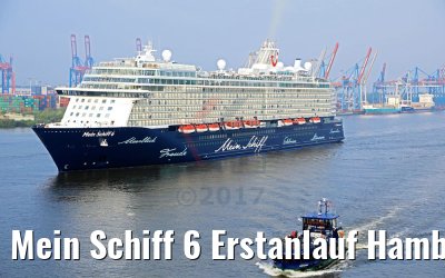 Mein Schiff 6 Erstanlauf Hamburg 14.05.2017 mit HADAG Schiff
