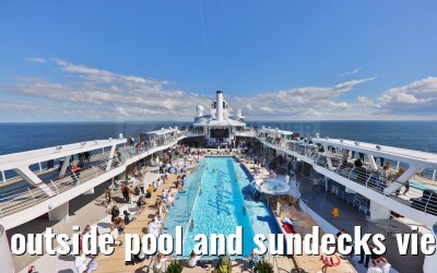 outside pool and sundecks view Deck 15 Mein Schiff 7