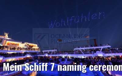 Mein Schiff 7 naming ceremony, fireworks and drone show Kiel 22.06.2024