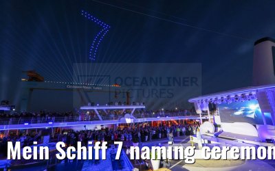 Mein Schiff 7 naming ceremony, fireworks and drone show Kiel 22.06.2024