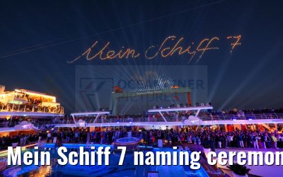 Mein Schiff 7 naming ceremony, fireworks and drone show Kiel 22.06.2024