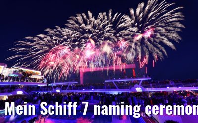 Mein Schiff 7 naming ceremony, fireworks and drone show Kiel 22.06.2024
