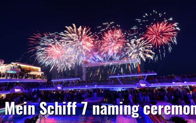 Mein Schiff 7 naming ceremony, fireworks and drone show Kiel 22.06.2024