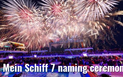 Mein Schiff 7 naming ceremony, fireworks and drone show Kiel 22.06.2024