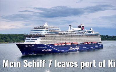 Mein Schiff 7 leaves port of Kiel 16.06.2024