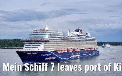 Mein Schiff 7 leaves port of Kiel 16.06.2024