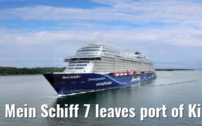 Mein Schiff 7 leaves port of Kiel 16.06.2024