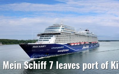 Mein Schiff 7 leaves port of Kiel 16.06.2024