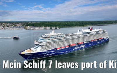 Mein Schiff 7 leaves port of Kiel 16.06.2024