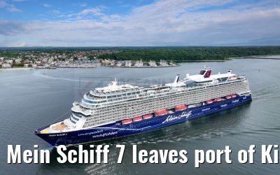 Mein Schiff 7 leaves port of Kiel 16.06.2024