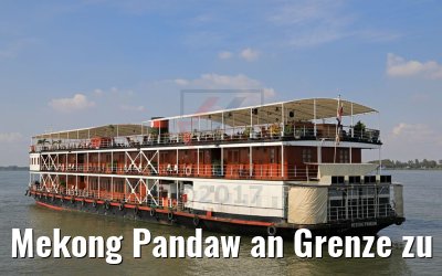 Mekong Pandaw an Grenze zu Kambodscha 10.04.2017