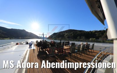 MS Adora Abendimpressionen an der Donau 06.04.2019