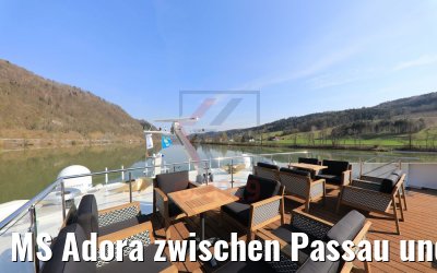 MS Adora zwischen Passau und Schleuse Jochenstein 02.04.2019