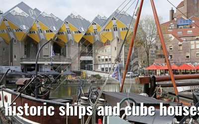 historic ships and cube houses in Rotterdam 05.04.2016