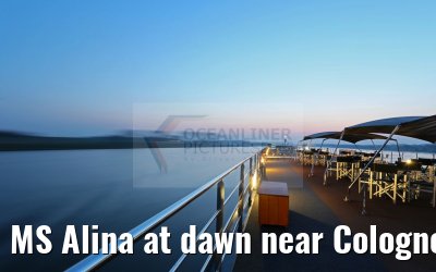 MS Alina at dawn near Cologne 09.04.2016