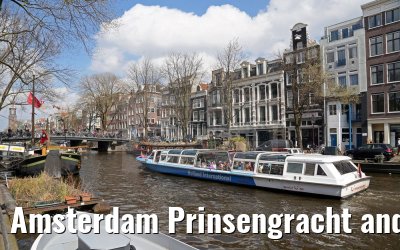 Amsterdam Prinsengracht and canal boat 03.04.2016