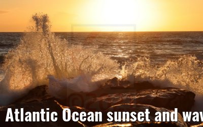 Atlantic Ocean sunset and waves 22.05.2021