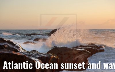 Atlantic Ocean sunset and waves 22.05.2021