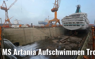 MS Artania Aufschwimmen Trockendock Lloyd Werft 06.11.2014
