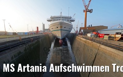 MS Artania Aufschwimmen Trockendock Lloyd Werft 06.11.2014