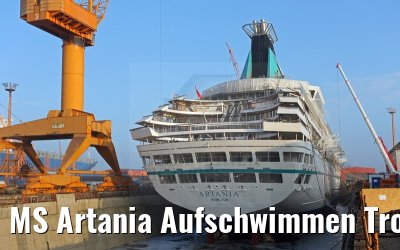 MS Artania Aufschwimmen Trockendock Lloyd Werft 06.11.2014
