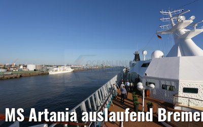 MS Artania auslaufend Bremerhaven am 04.06.2015