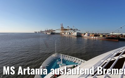 MS Artania auslaufend Bremerhaven am 04.06.2015