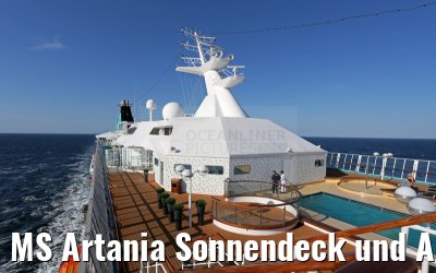MS Artania Sonnendeck und Artania Pool