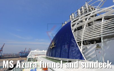 MS Azura funnel and sundeck