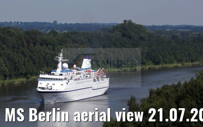 MS Berlin aerial view 21.07.2016 Kiel Canal