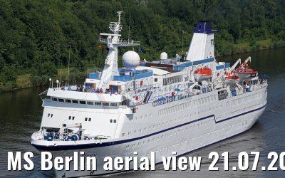 MS Berlin aerial view 21.07.2016 Kiel Canal