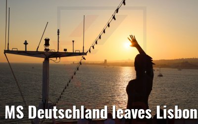 MS Deutschland leaves Lisbon
