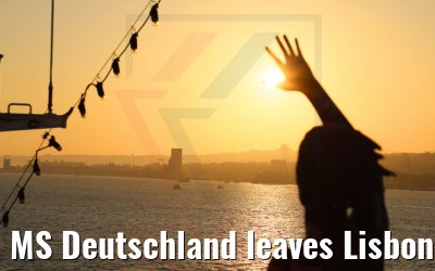 MS Deutschland leaves Lisbon