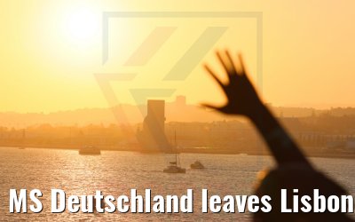 MS Deutschland leaves Lisbon