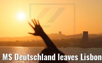MS Deutschland leaves Lisbon