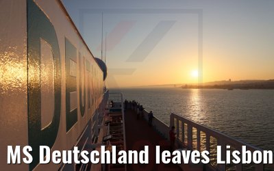 MS Deutschland leaves Lisbon