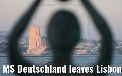 MS Deutschland leaves Lisbon